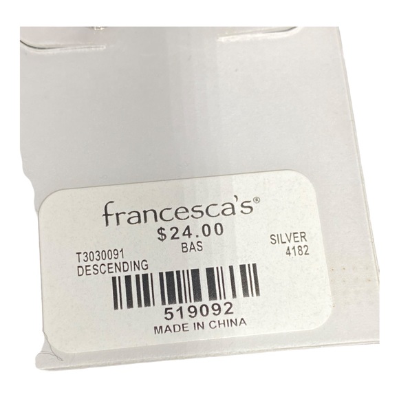 New With Tags Francesca’s Signature Silver Earring Studs Sterling Silver - Picture 3 of 3